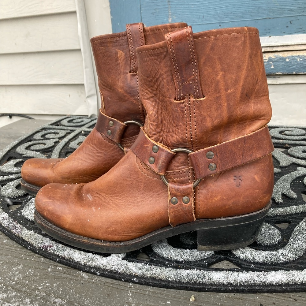Frye Brown Leather Ankle Boots